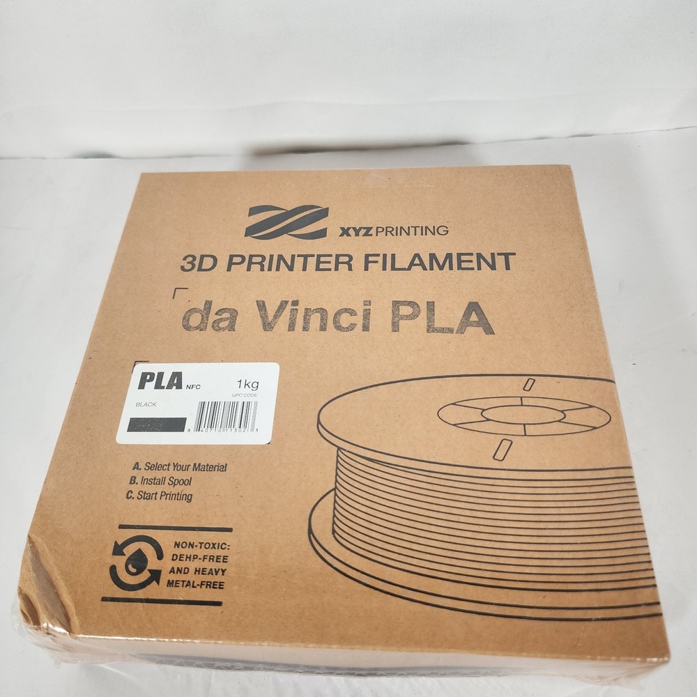 XYZprinting da Vinci PLA Black 1kg 1.75mm Filament RFPL1XUS01E New Sealed